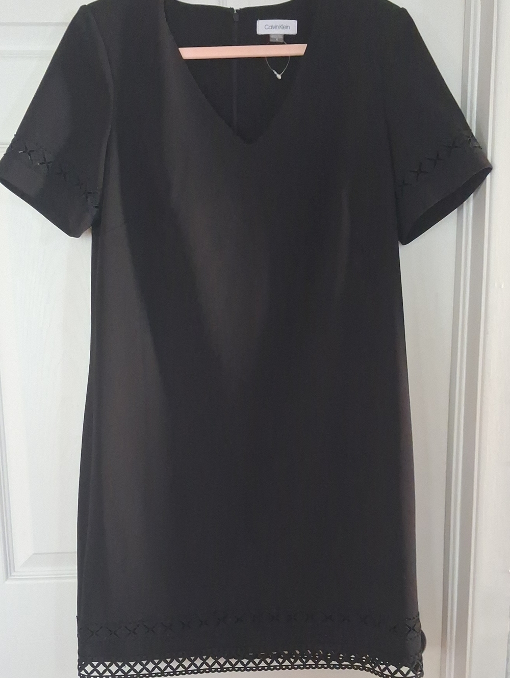 Calvin Klein Black V-Neck Short Sleeve Shift Tunic